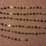 Long chain black pearl  necklaces