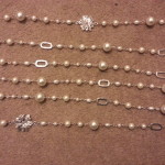 Long chain black pearl  necklaces
